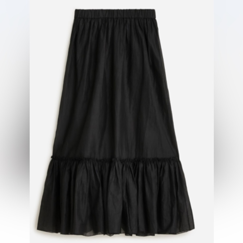 J. Crew Black Amelia maxi skirt, sz small in black crinkle cotton